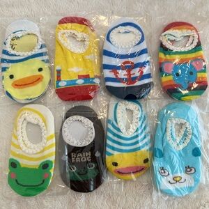 New 8 pairs baby non-slip grip socks for 6 months to 12 months